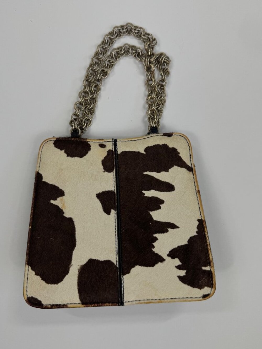 Topshop Cow Print Leather Purse Bag Small Sian Chain Strap - Picture 13 of 13
